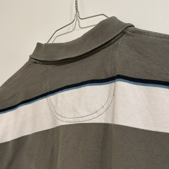 VanHeusen Men’s XL Polo Shirt - Light green with white and blue stripes - Picture 5 of 5